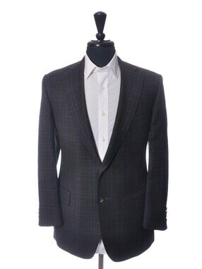 Samuelsohn Dark Green Check Austin Blazer 42S 30692